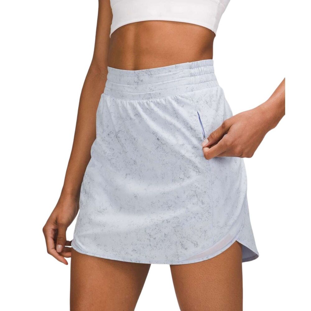 Lululemon Hotty Hot High-Rise Skirt Long Gravel Dust Pastel Blue Multi